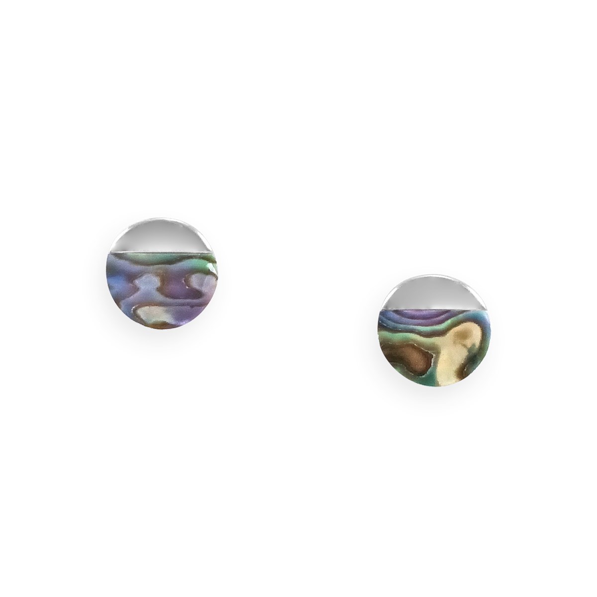 Boucles d'oreilles en argent 925 rhodié avec nacre