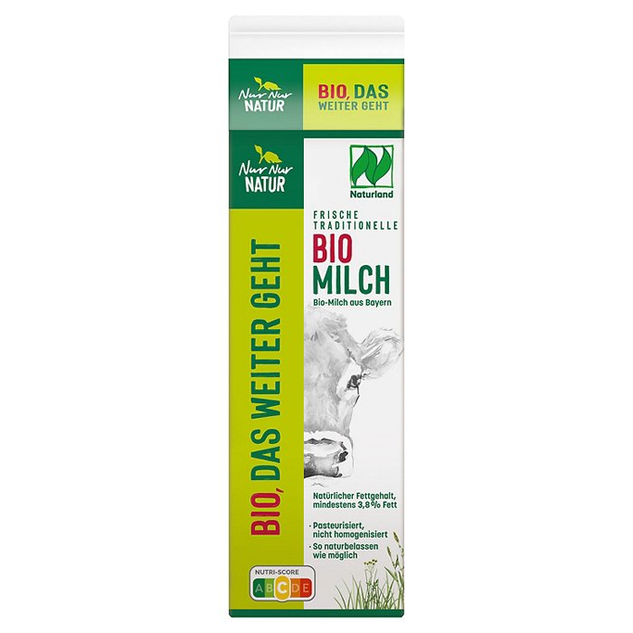 NUR NUR NATUR Frische Bio-Vollmilch 3,8 % 1 l