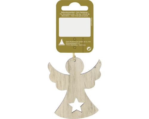 Kerstdecoratiehanger, smal, 8 cm, natuurlijk hout