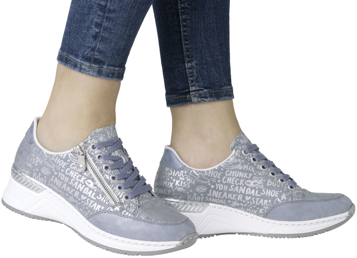 Rieker Schnür-Sneaker aus bedrucktem Synthetikmaterial