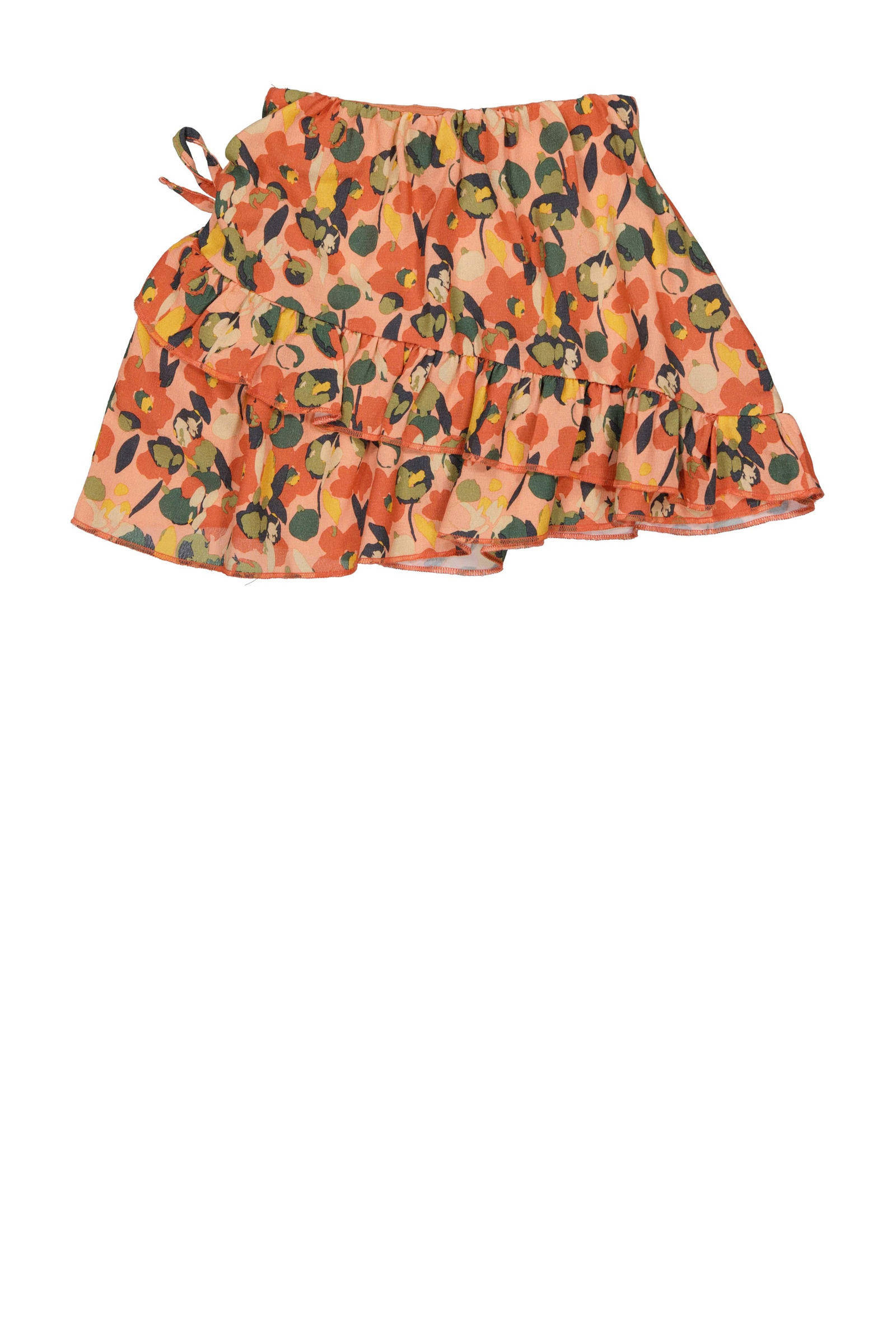 Quapi rok BEVERLY met all over print en ruches roze/groen/oranje