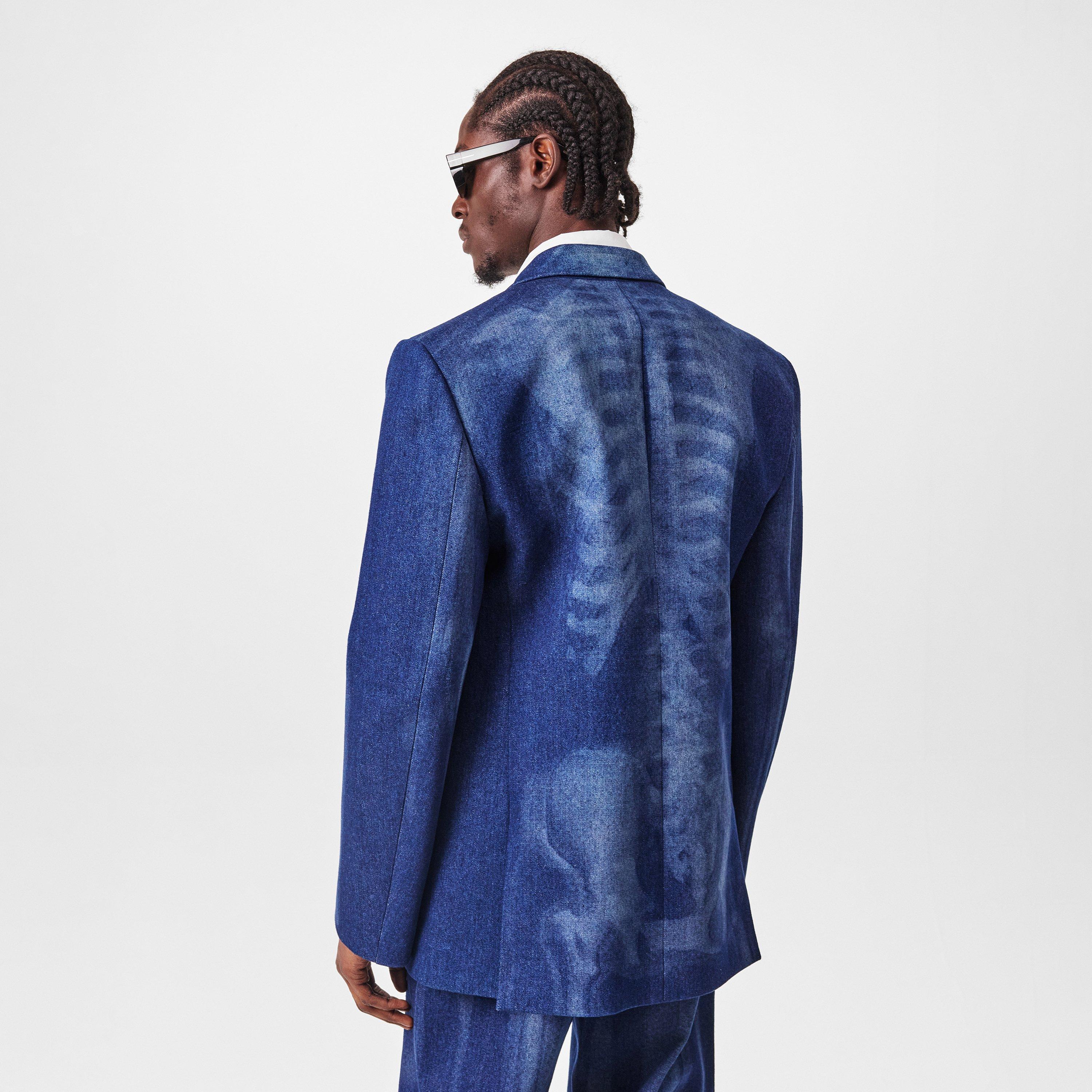 Off White Body Scan Relax Denim Double Jacket