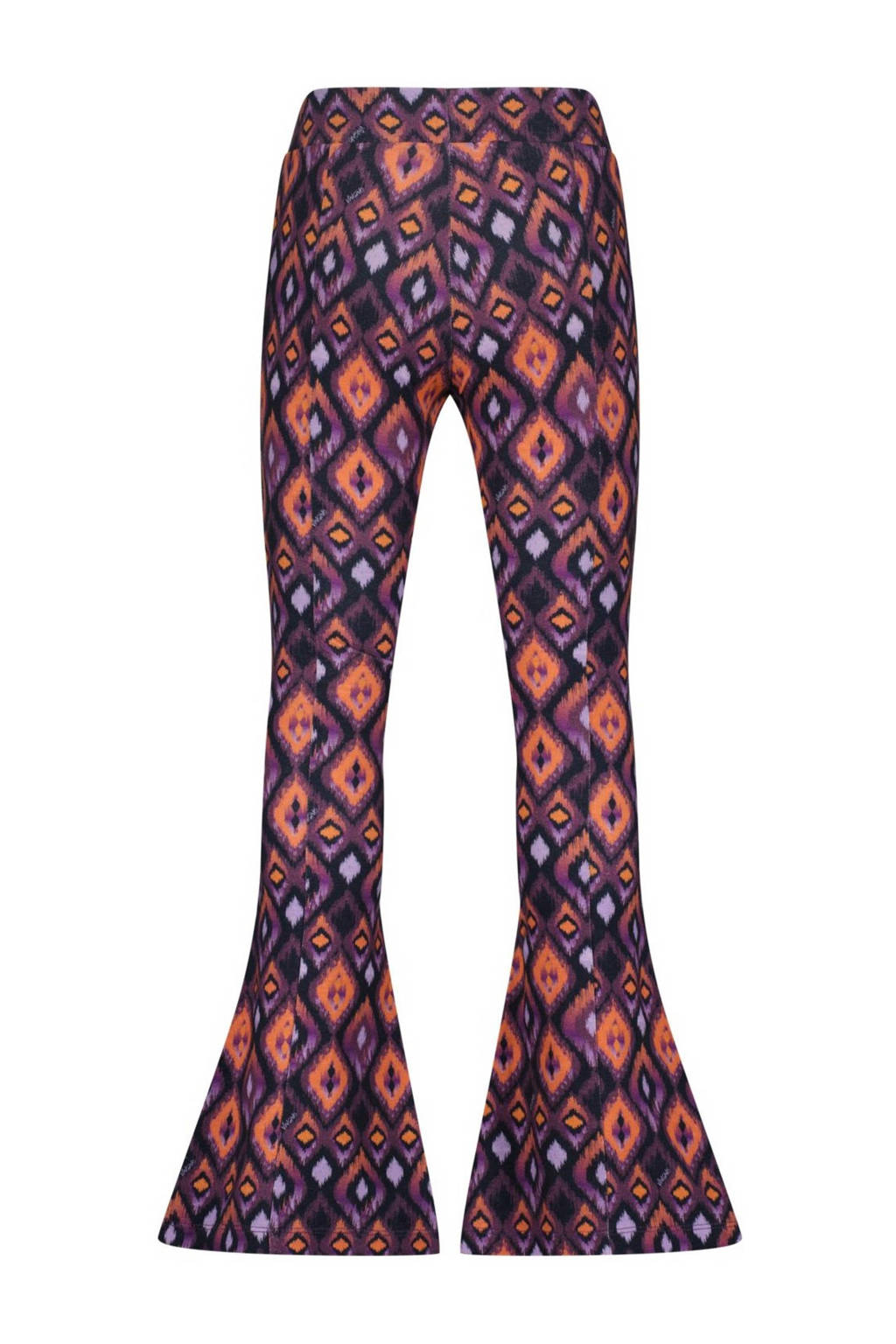 Vingino flared broek Samina met all over print paars/multicolor