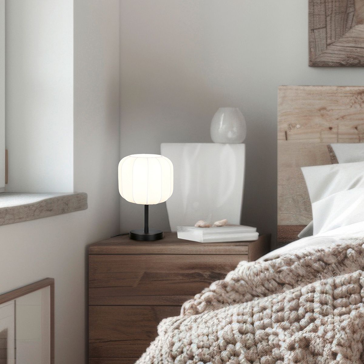 Japandi tafellamp zwart met wit - Madleine