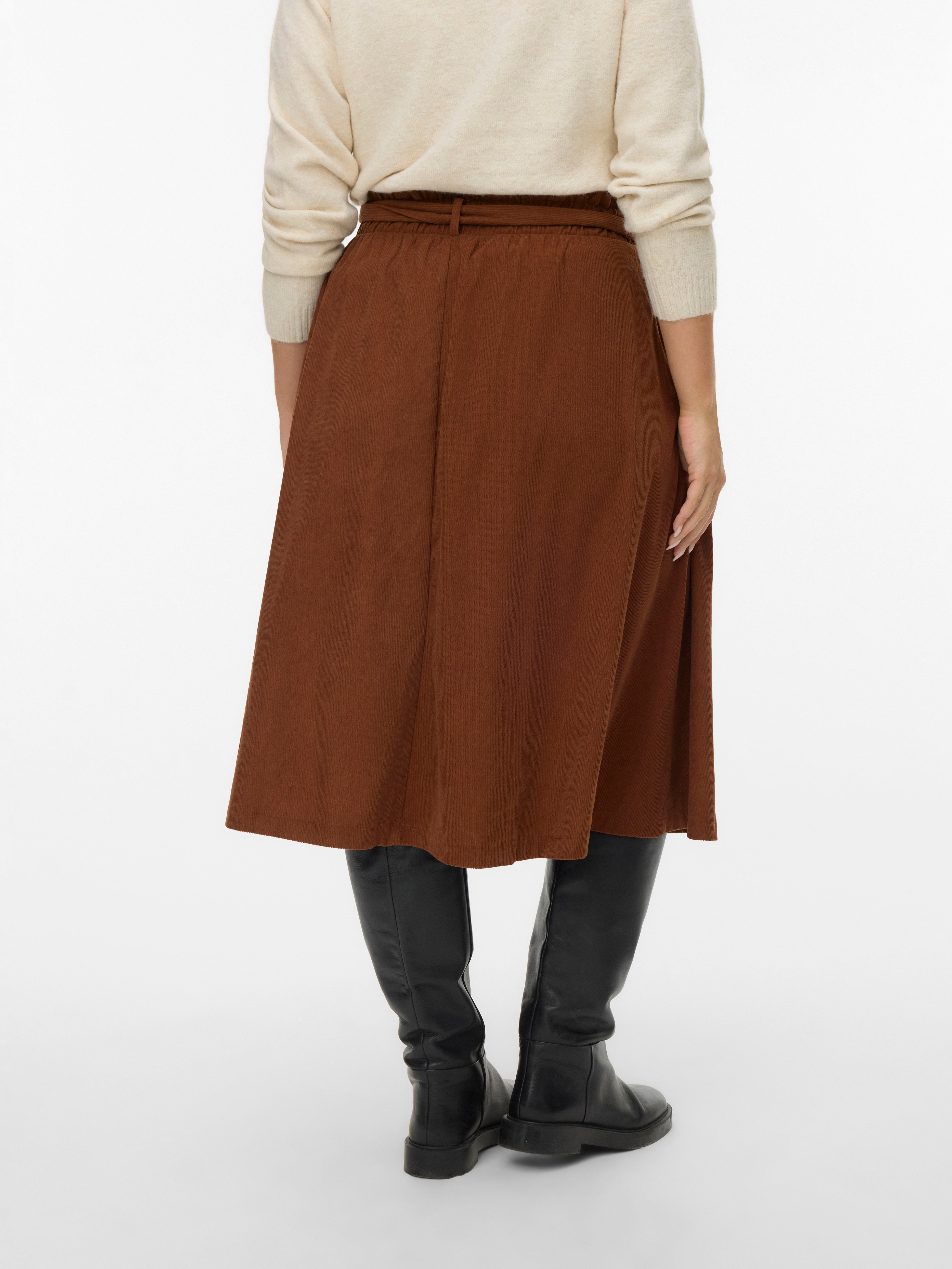 VMVILJA Corduroy High waist Midi-rok