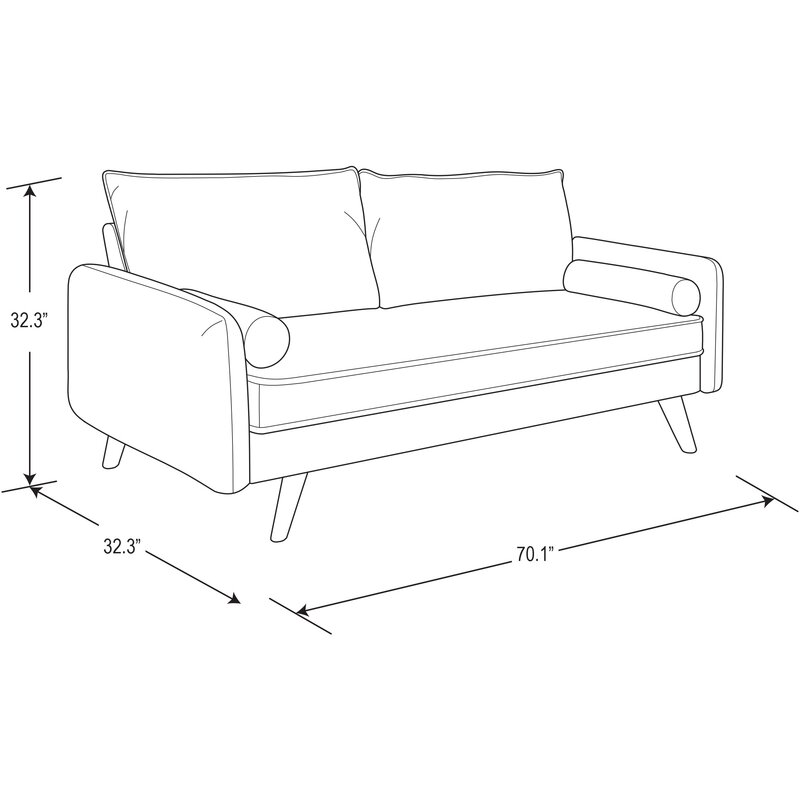 Garren 70.1&rdquo; Square Arm Sofa