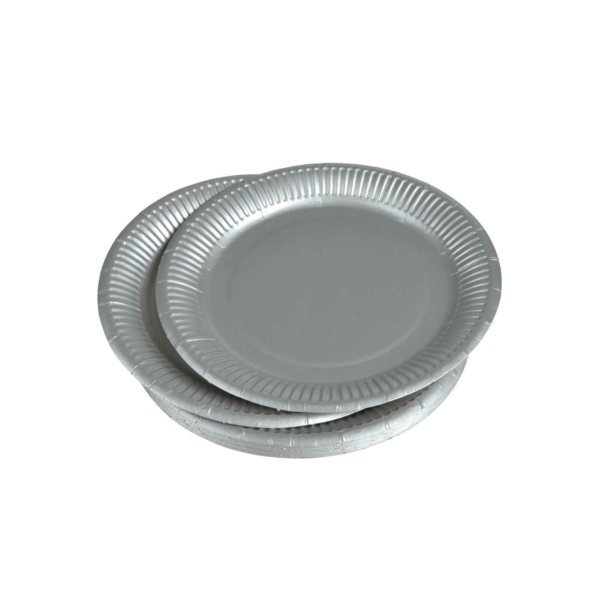 SET 20 ASSIETTES RONDE CARTON D.23CM ARGENT
