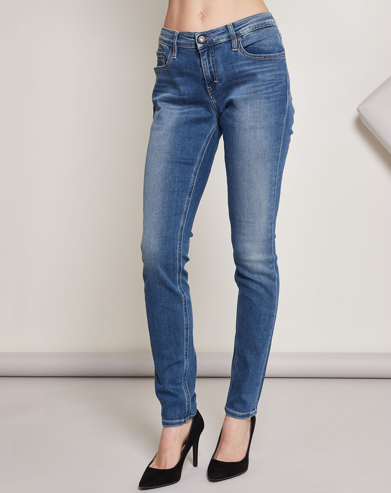 Calvin Klein Jean skinny Mid Rise bleu