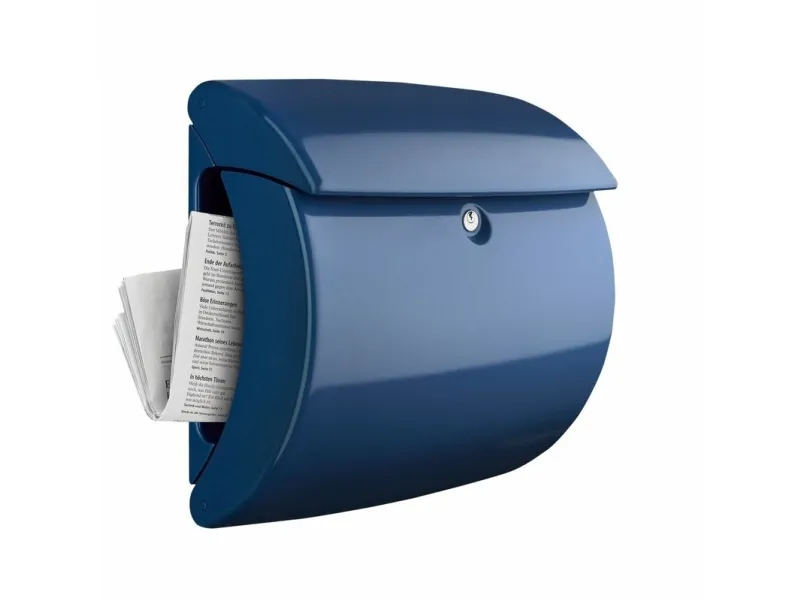 BURG-WÄCHTER PIANO 886 Marine Blue, Vægmonteret postkasse, Plast, Blå, Vandret, Nøgle, 1 stk
