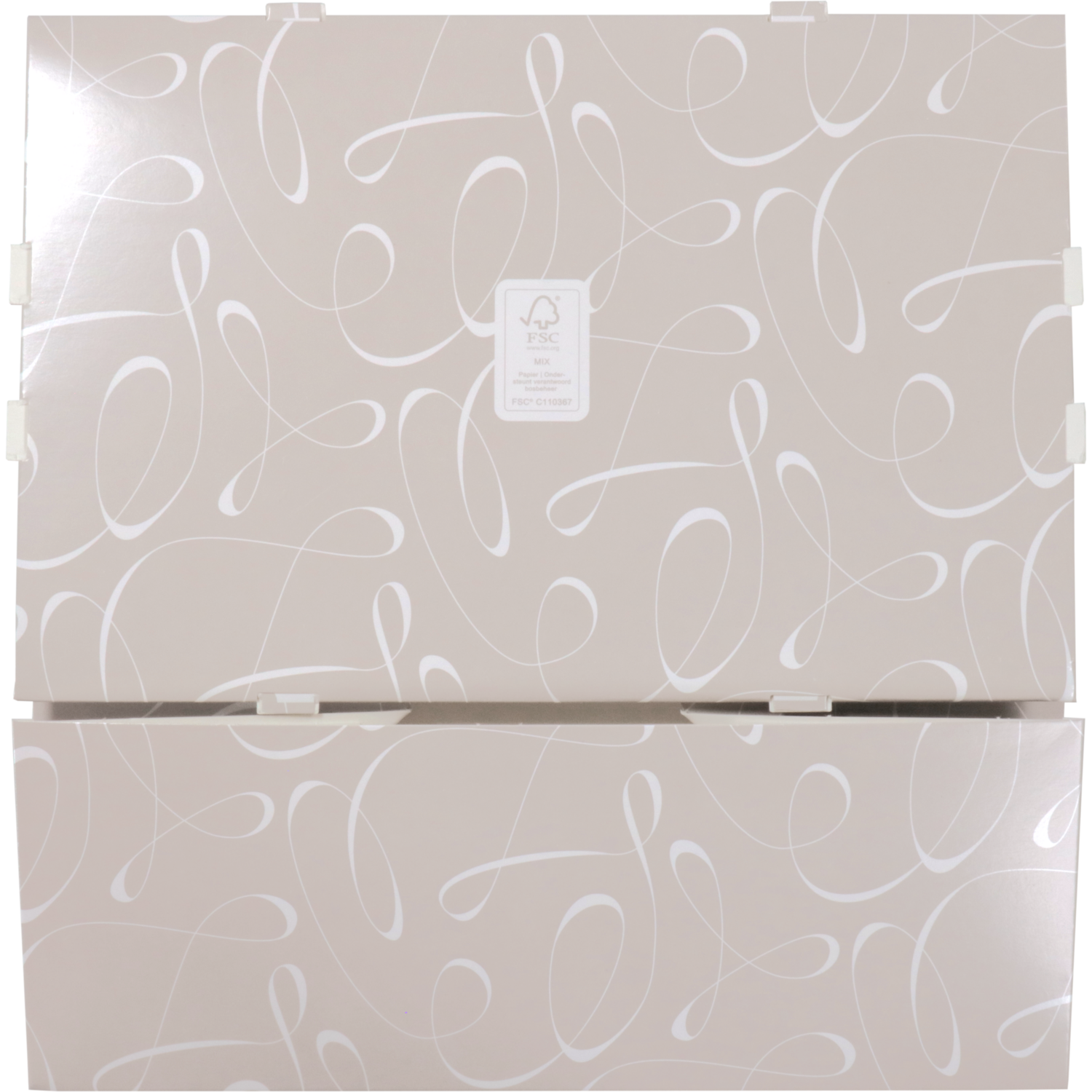 Gebaksdoos, Swirl, karton, 24x16x9cm, zonder venster,