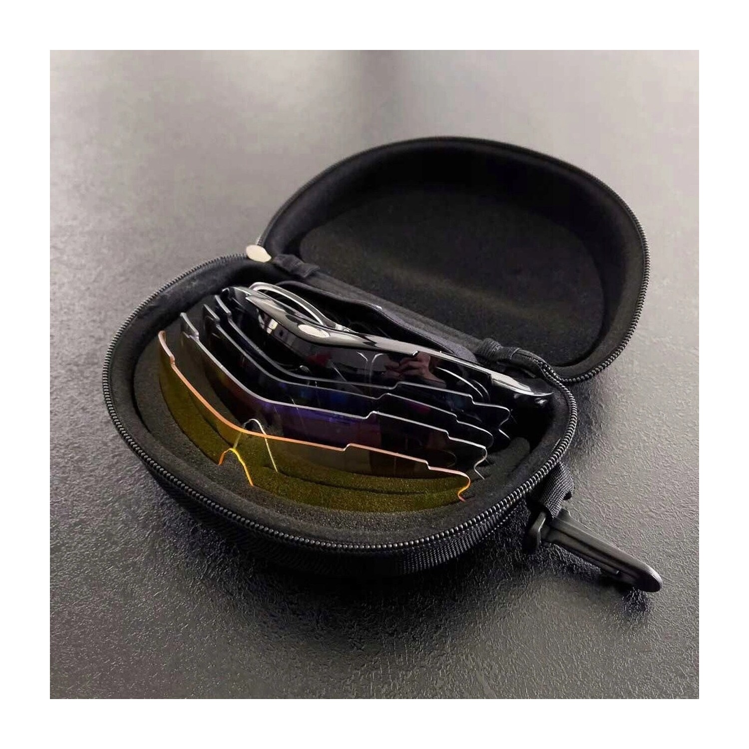 Polarisierte Fahrradbrille – schwarz - Fahrradbrille mit Brillen-Etui
