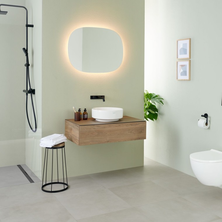 Geberit Option ovale spiegel met verlichting 60x80cm