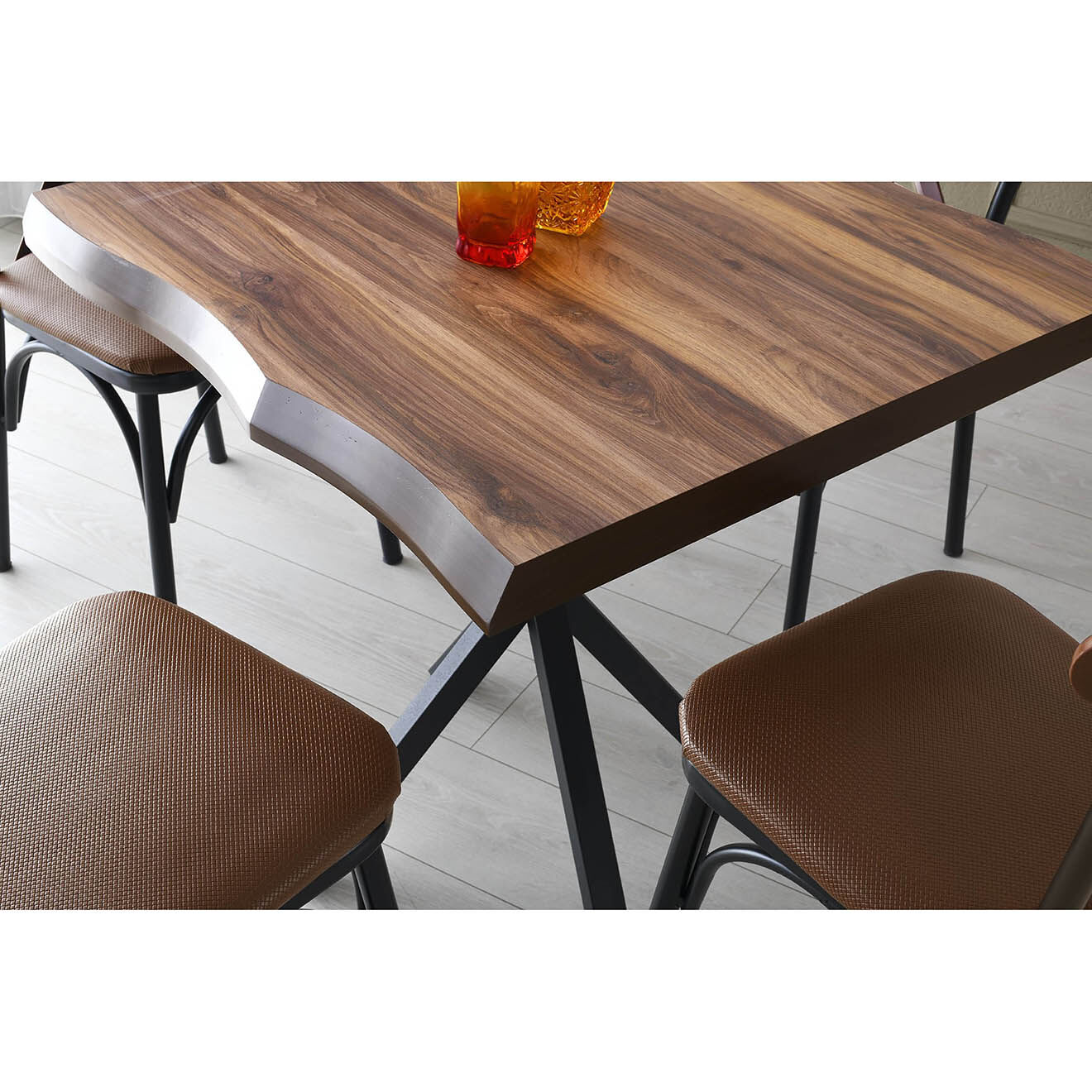 Homitis Table à manger Safir 1462 noyer - 80x75x80 cm