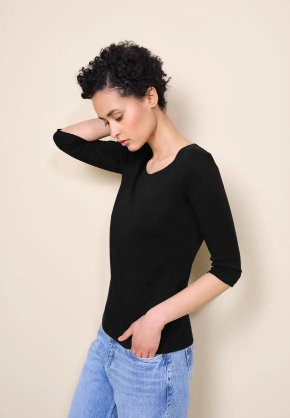 Shirt in Unifarbe - Black