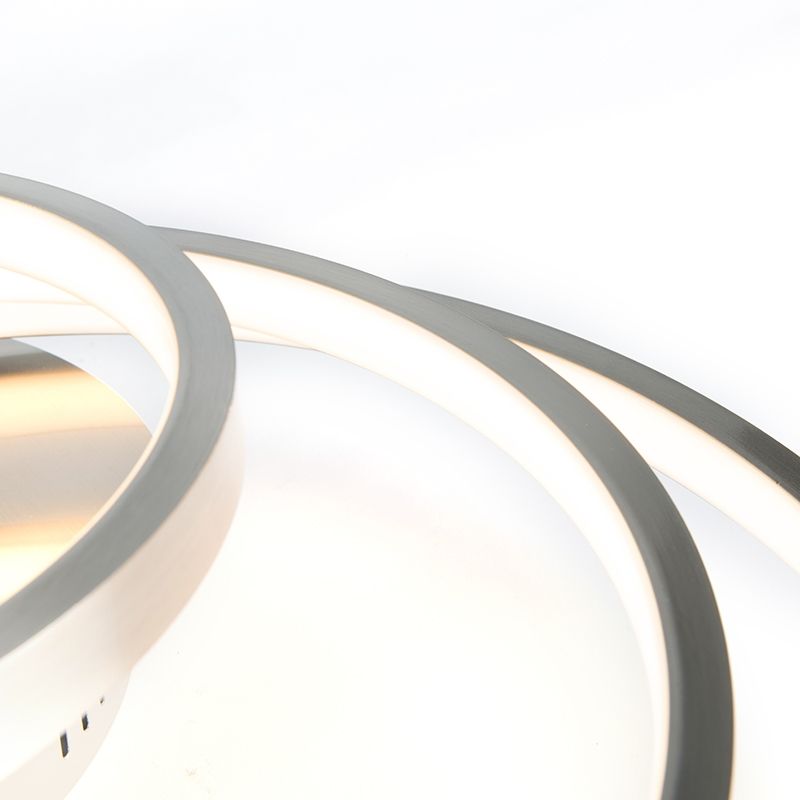 Moderne plafondlamp staal incl. LED en dimmer- Rondas