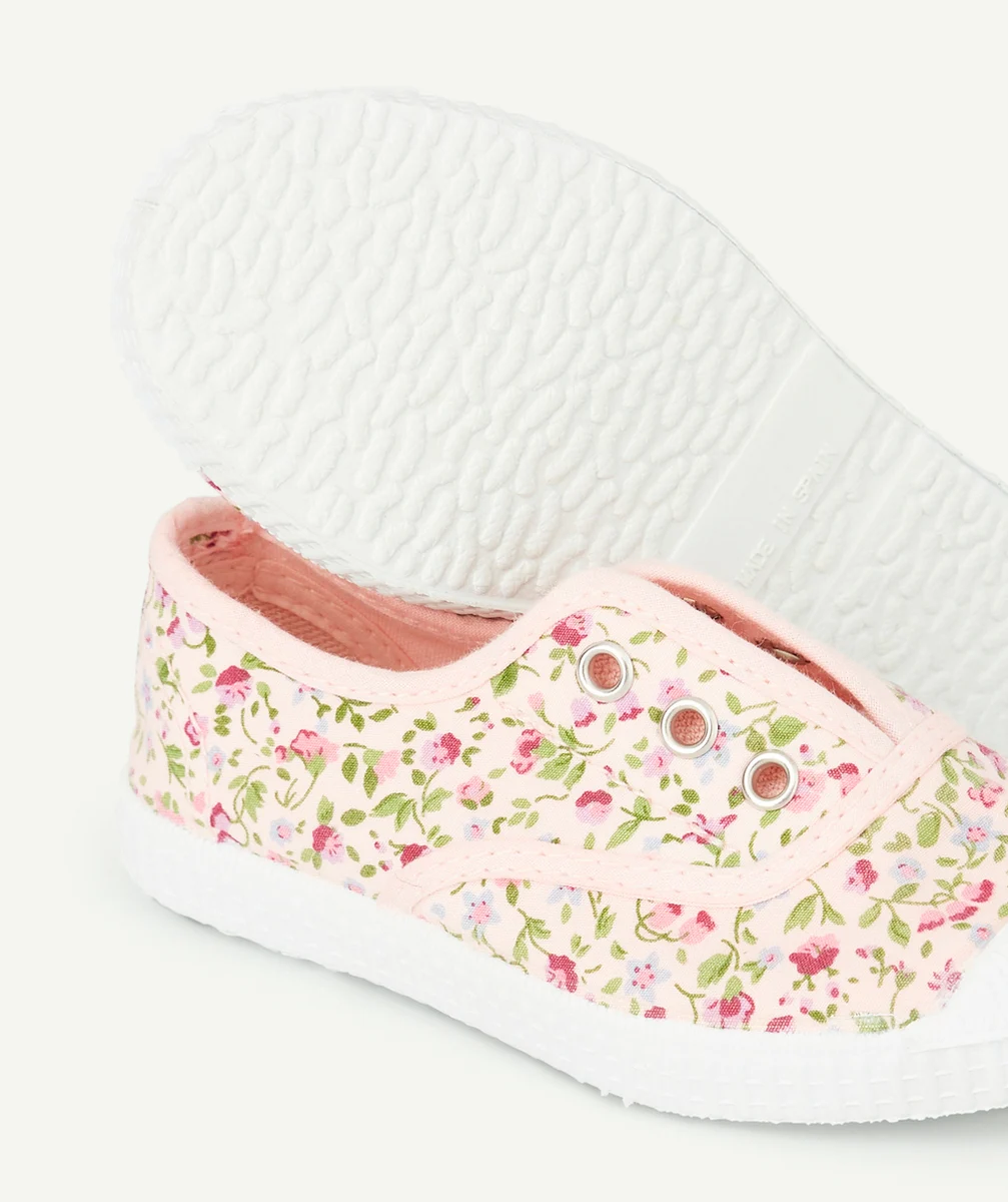 CIENTABASKETS EN TOILE FILLE ROSE IMPRIMÉ FLEURI