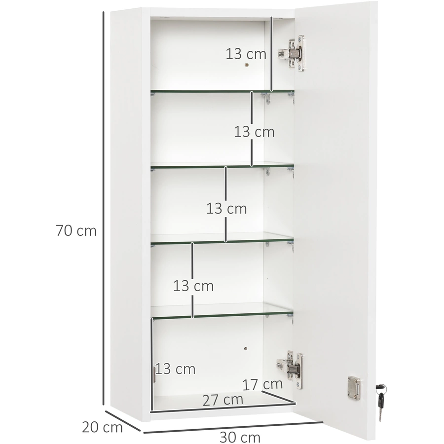 kleankin Medizinschrank verstellbare Trennwände weiß