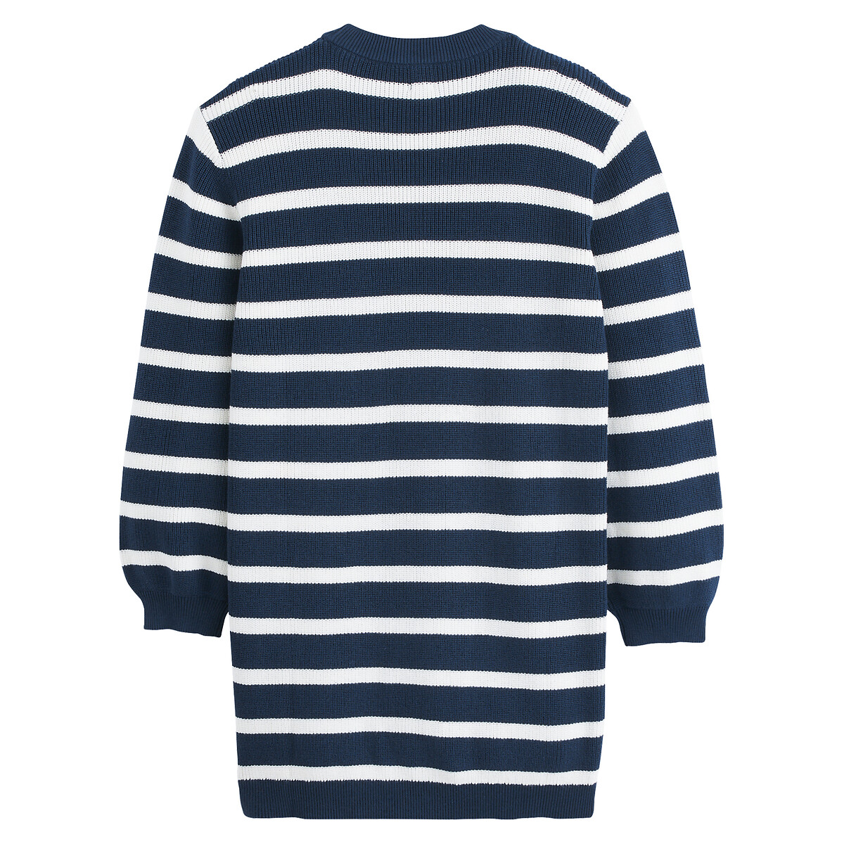 COLEÇÃO LA REDOUTE<br>Vestido reto listrado com mangas compridas em malha