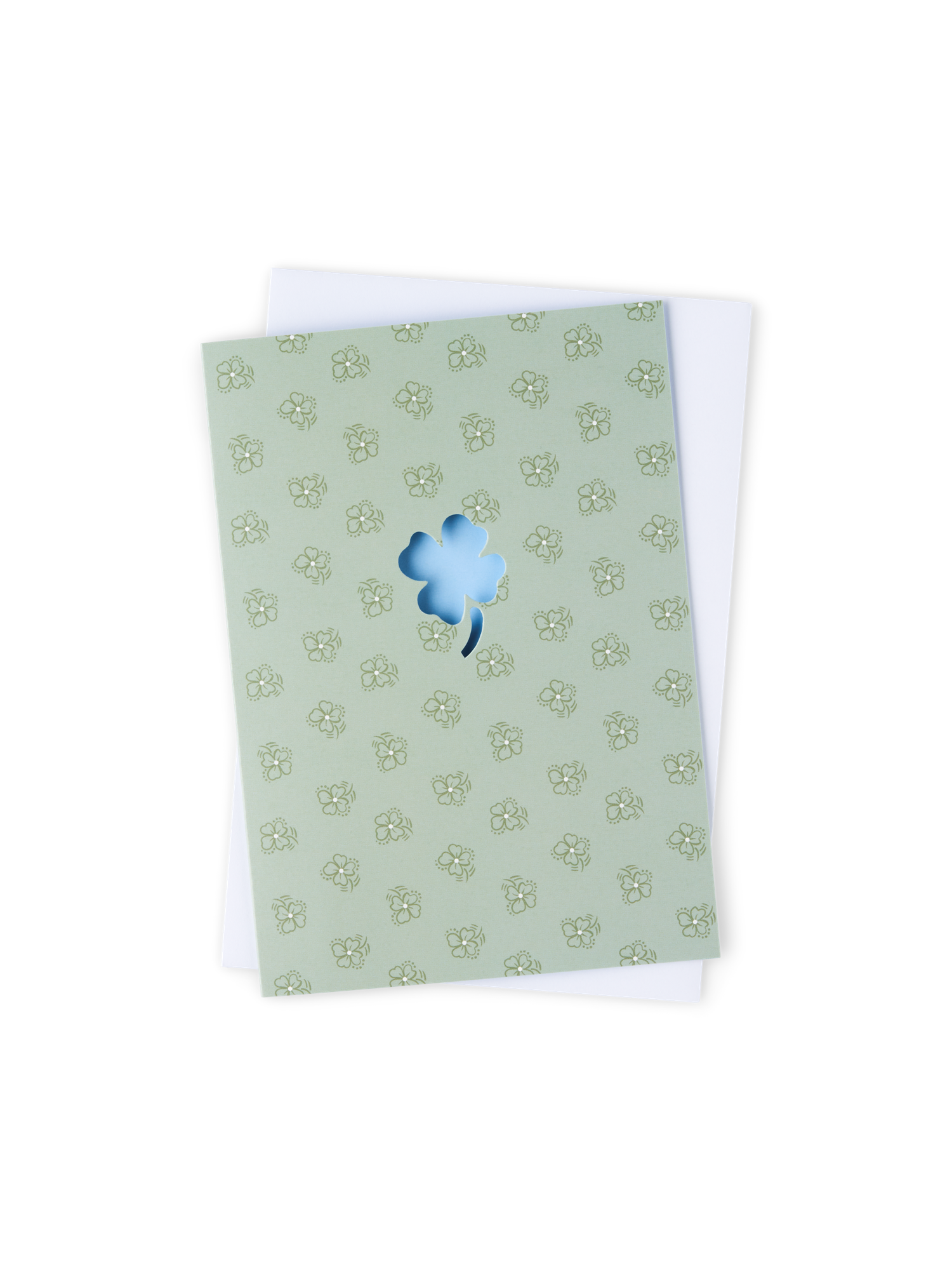 Lykønskningskort med konvolut | Papir. 12 x 17,5 cm. | Dusty Green