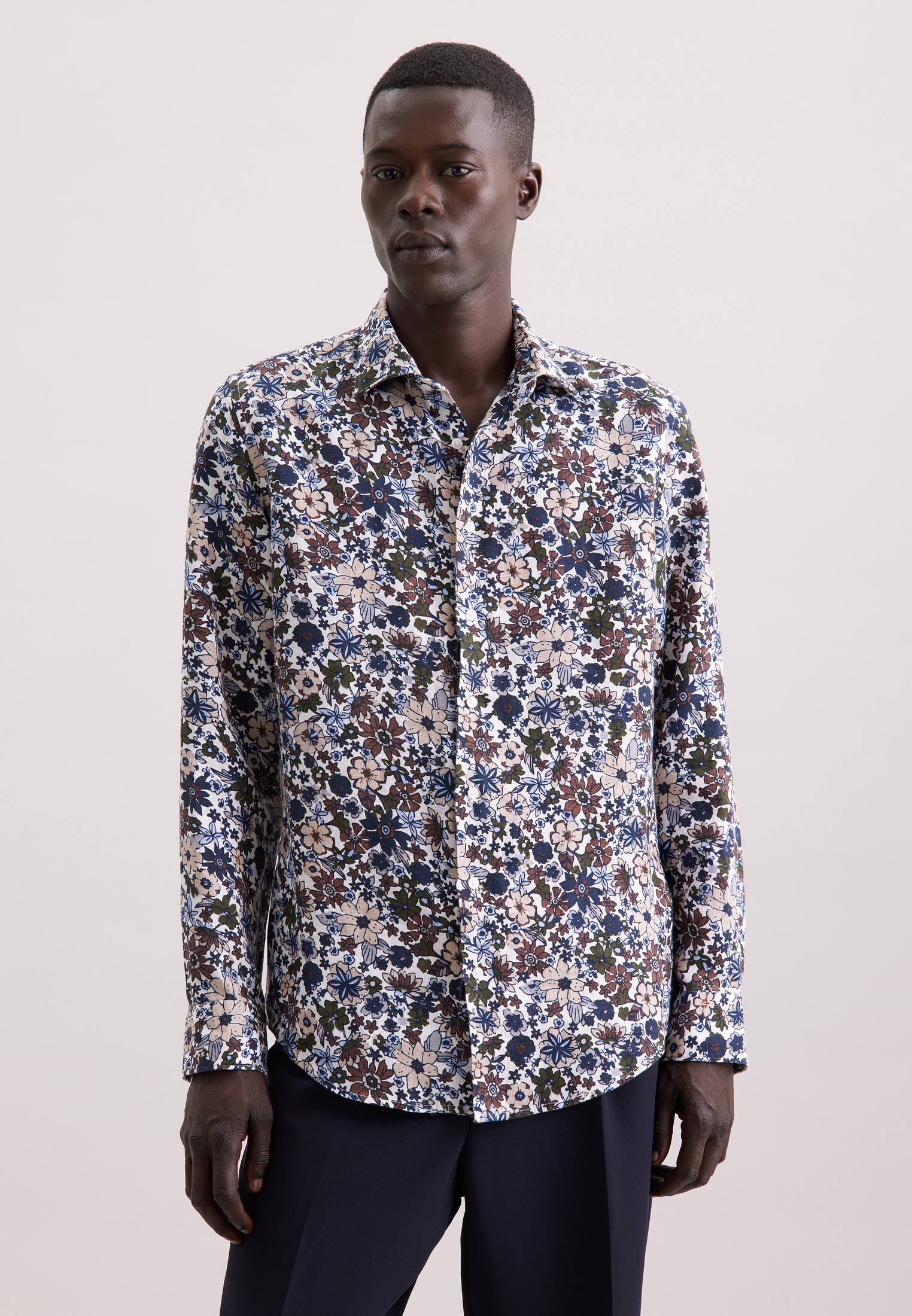 seidensticker Businesshemd »Slim«, Slim 1/1 Kentkragen Floral