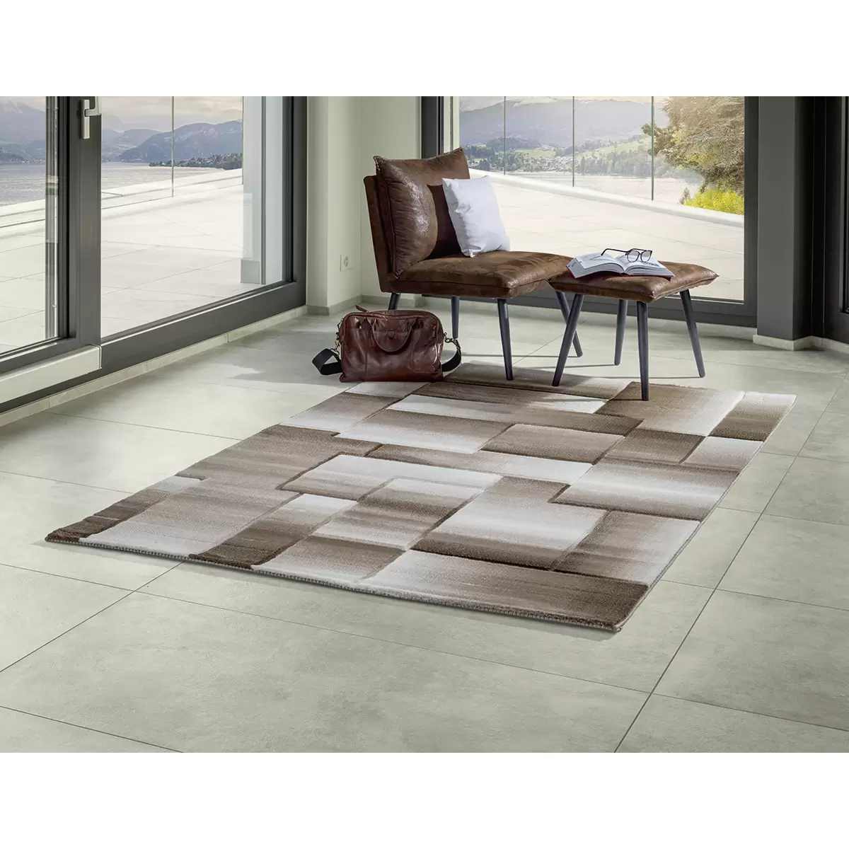 Teppich Octavia braun,beige,weiss