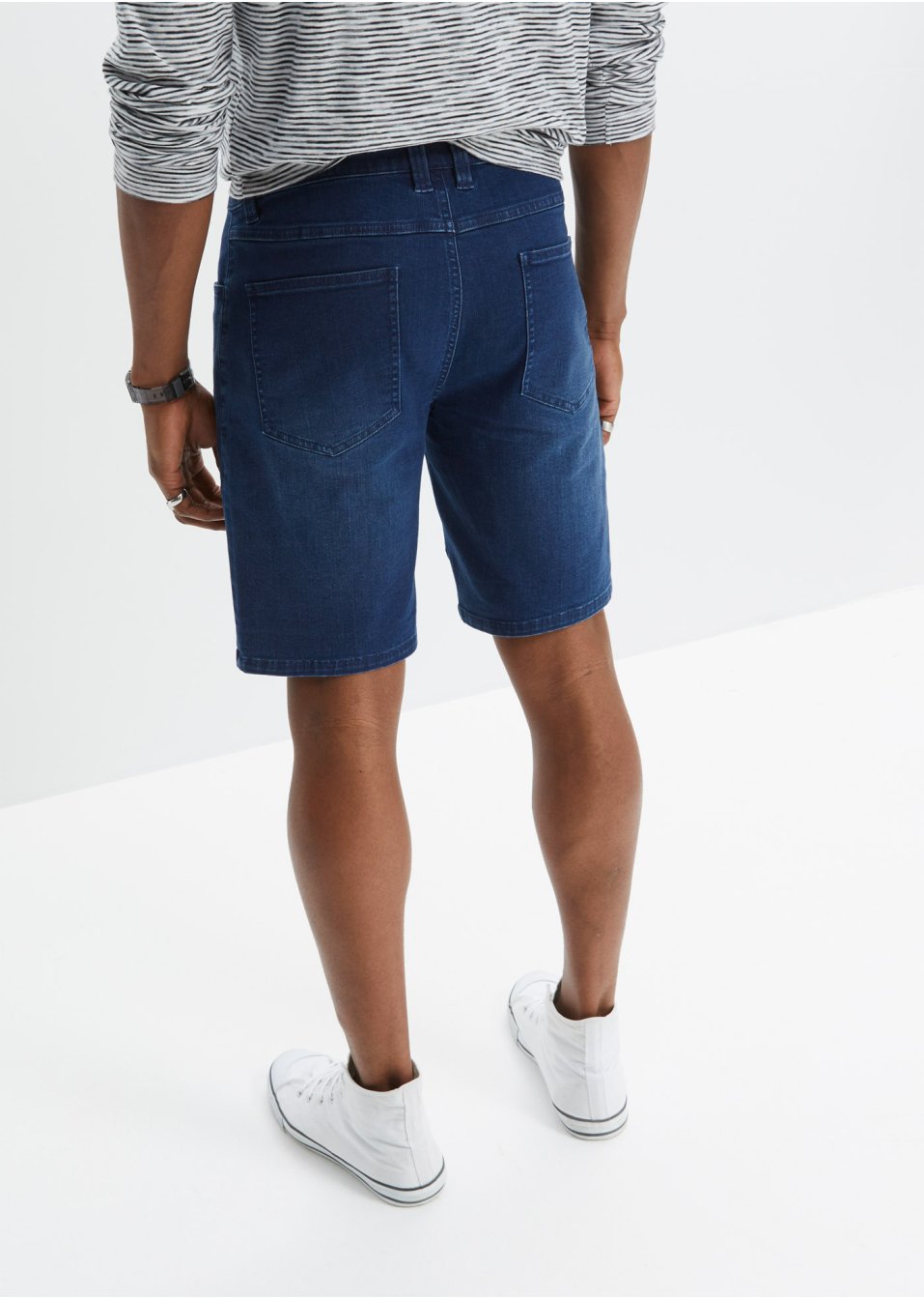 Short en jean long extensible, Regular Fit