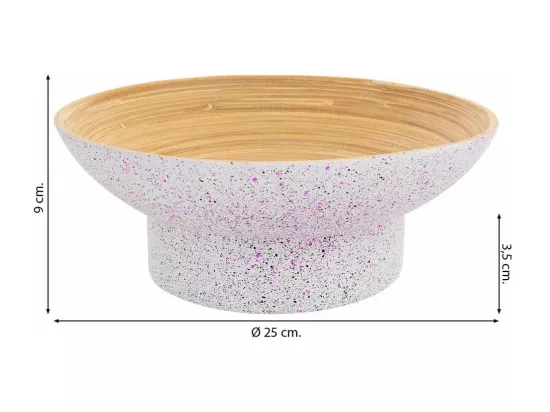 Centre de table en bambou beige D30x10h cm