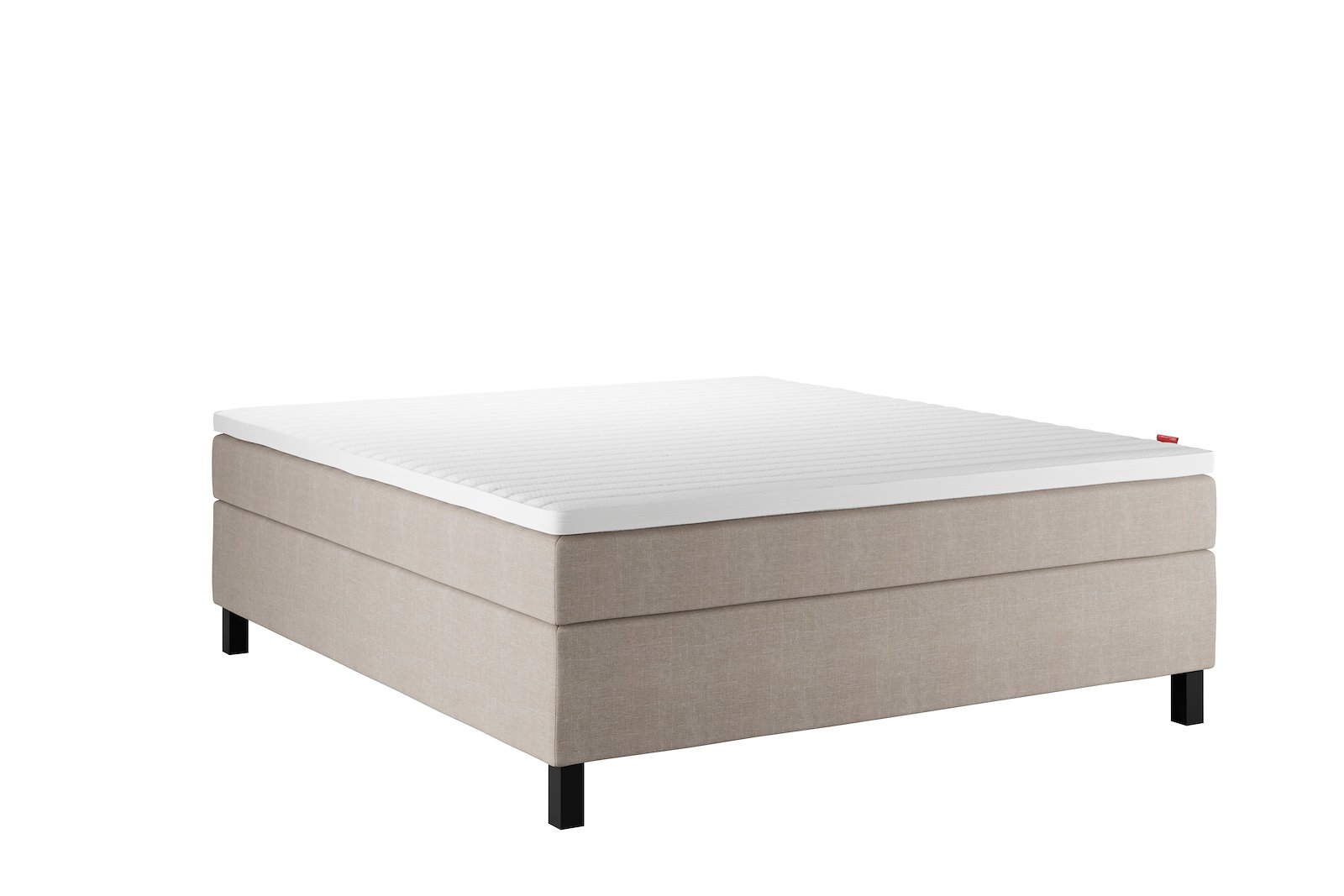 Original Plus Kontinentalseng 180x200 cm Tekstil Pearl 14 Fast/Fast m/Classic latex overmadrass og Square sort ben 13cm, gavl selges separate
