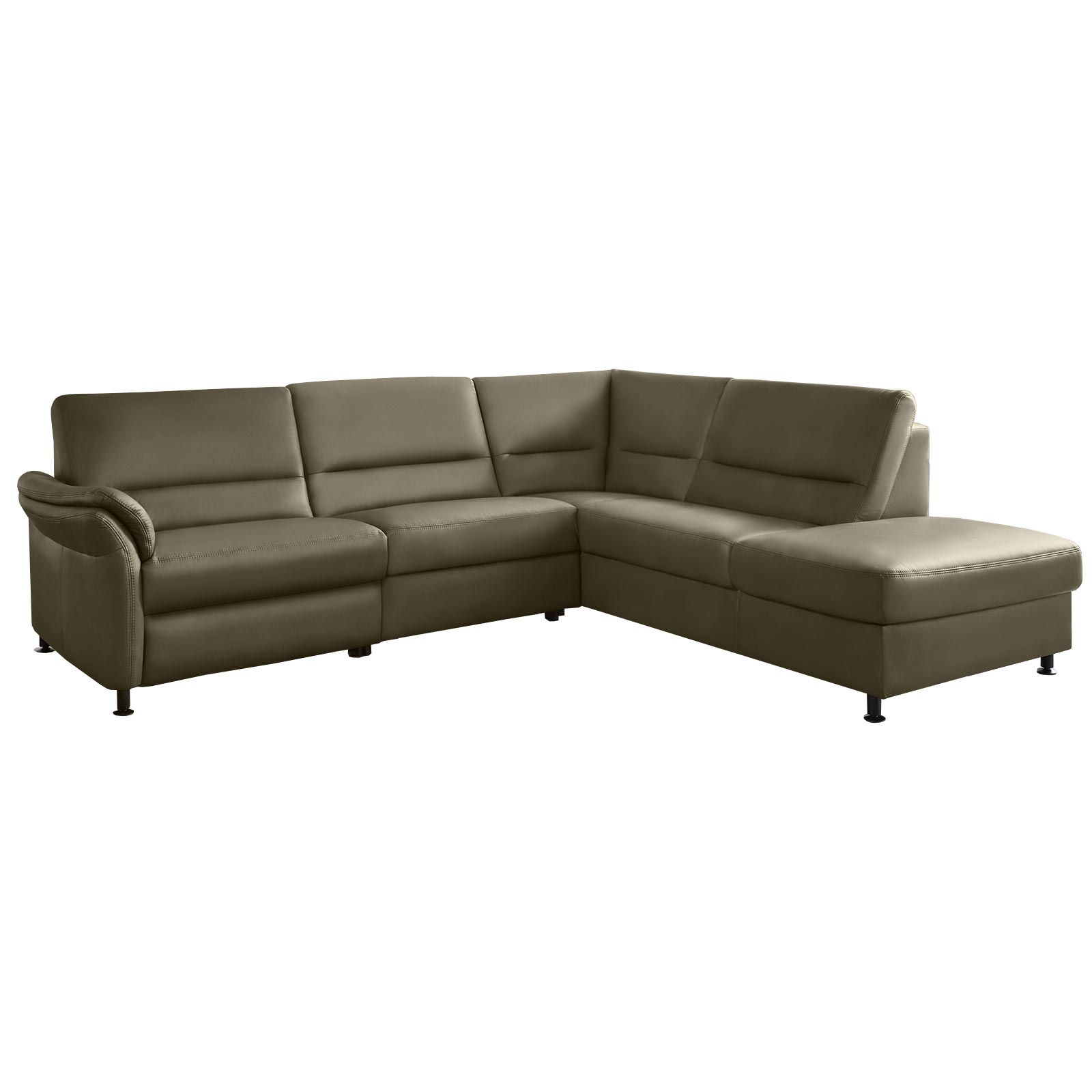 polsterpower Ledersofa - moos - Recamiere rechts - Basismodell