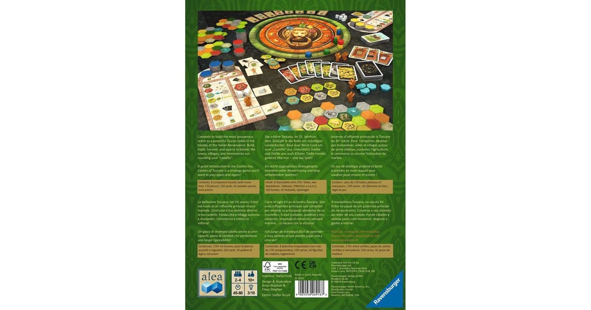 PegasusThe Castles of Tuscany Bordspel  (Engels | 2 - 4 spelers | 45 - 60 minuten | vanaf 10 jaar)