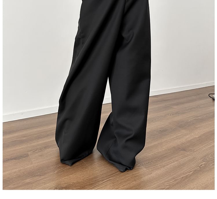 Nahagin - Effen pantalon met wijde pijpen en halfhoge taille