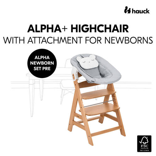 Chaise haute Alpha Newborn Set Pre Nature Grey - HAUCK