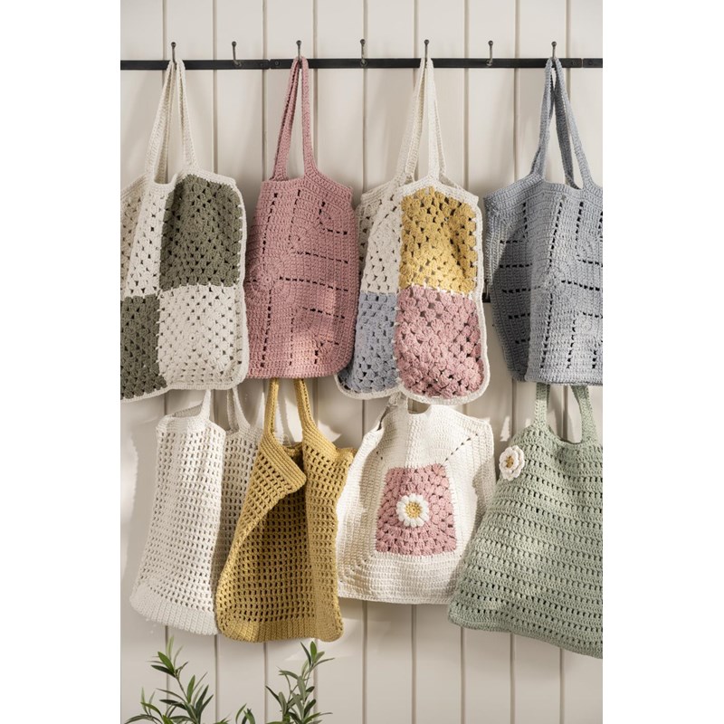 Ib Laursen<br>Totebag Hæklet taske Blomst