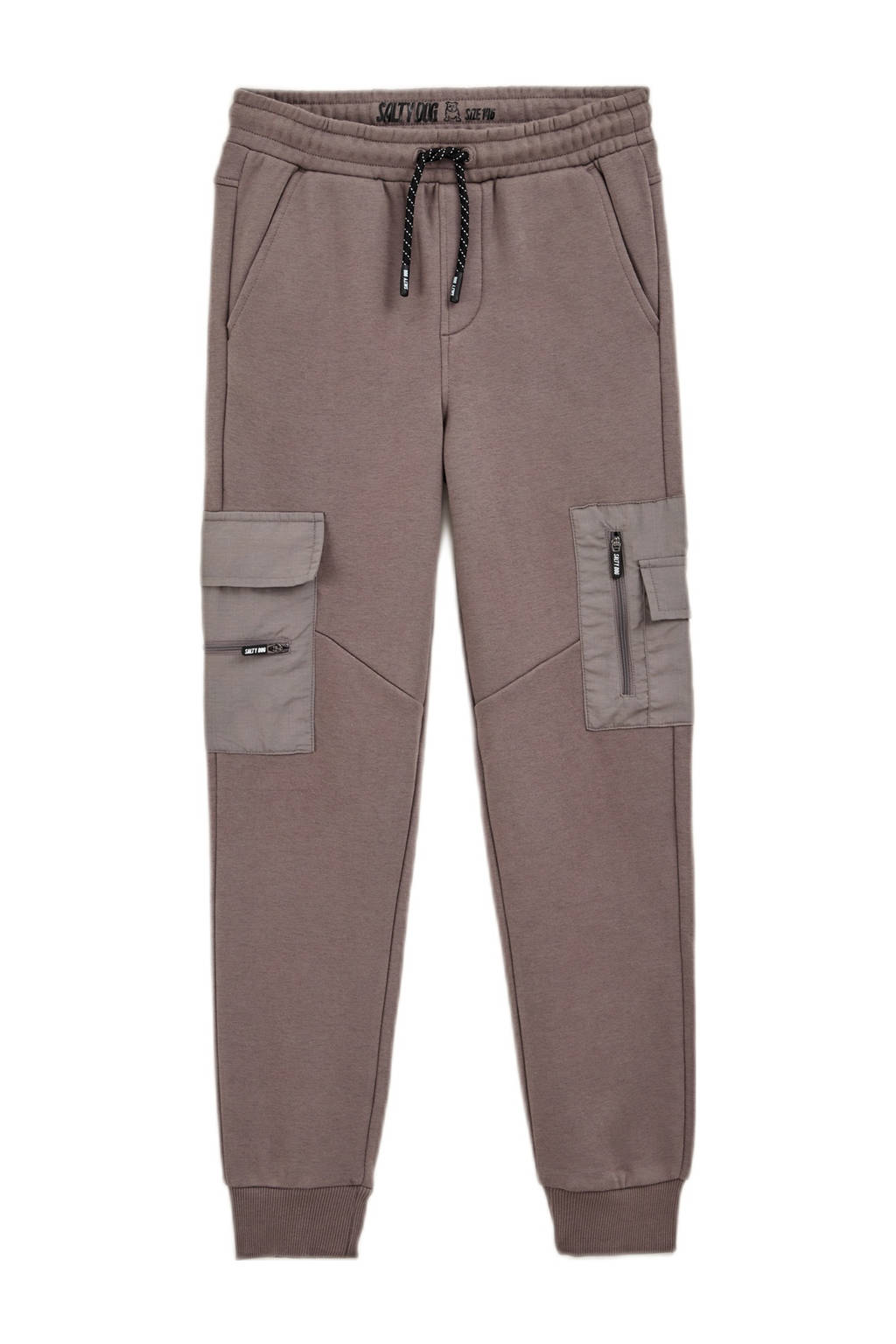 WE Fashion slim fit joggingbroek cement
