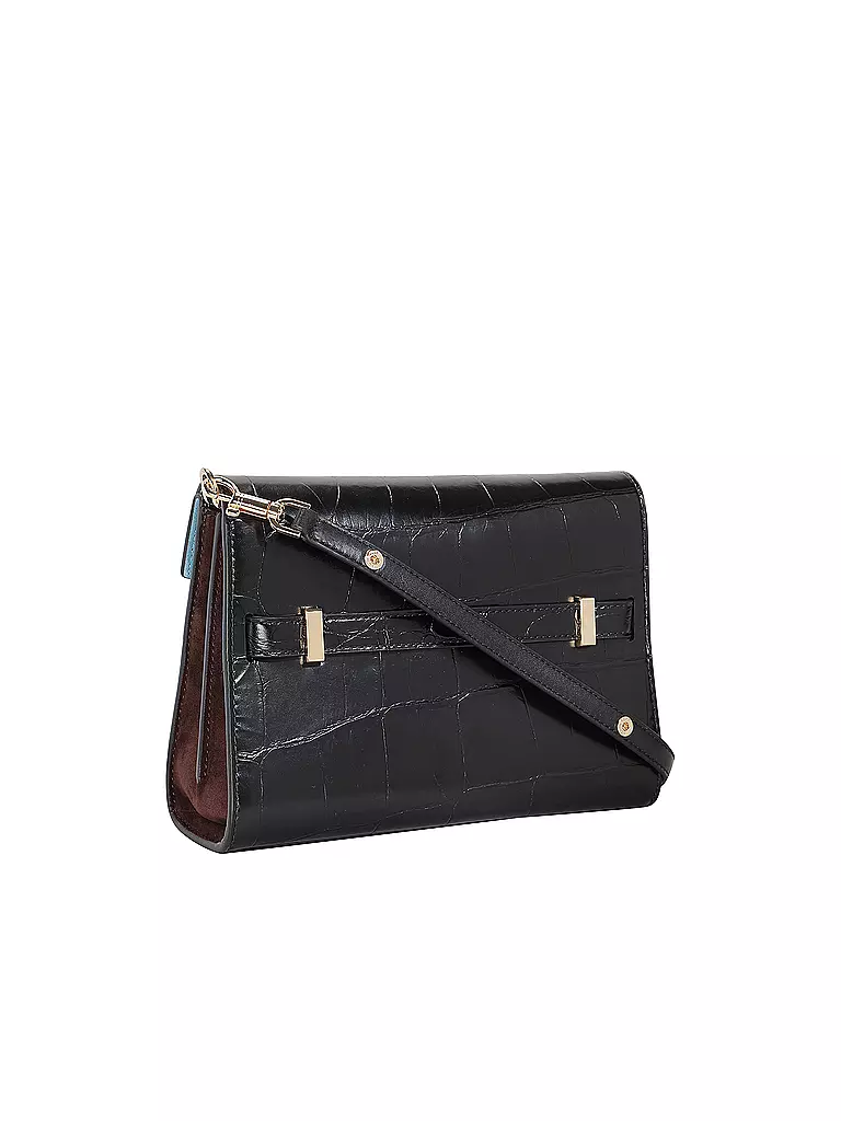TORY BURCH Ledertasche - Umhängetasche LEE RADZIWILL CROC  schwarz