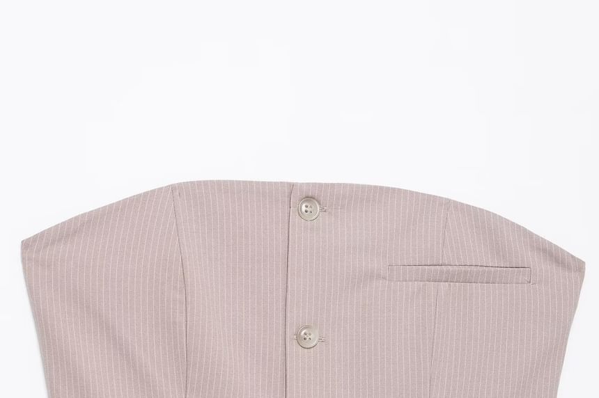 Asaiyoyo - Strapless effen geknoopte, tweedelige mini-jurk