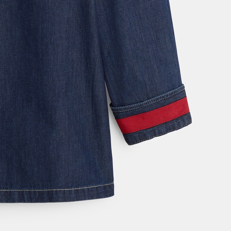Chemise manches longues en jean brut bleue garçon