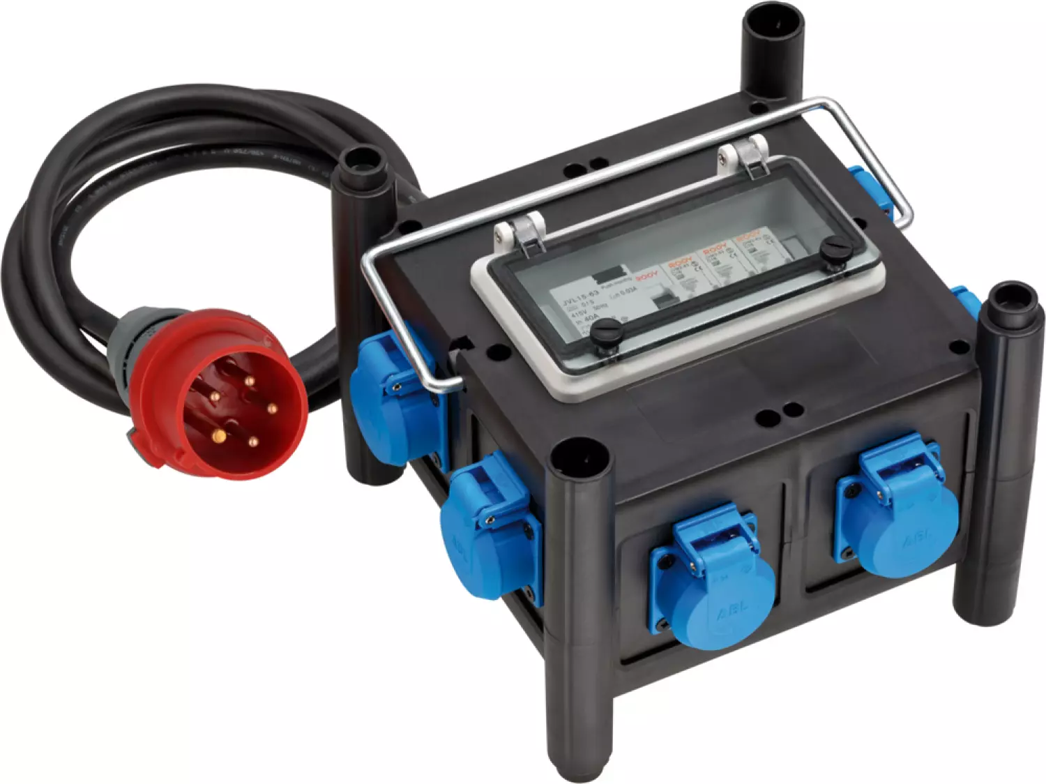 Brennenstuhl 1153690600 Compacte rubberen stroomverdeler BSV 3 FI/16-7 IP44 - 2m - H07RN-F5G2.5