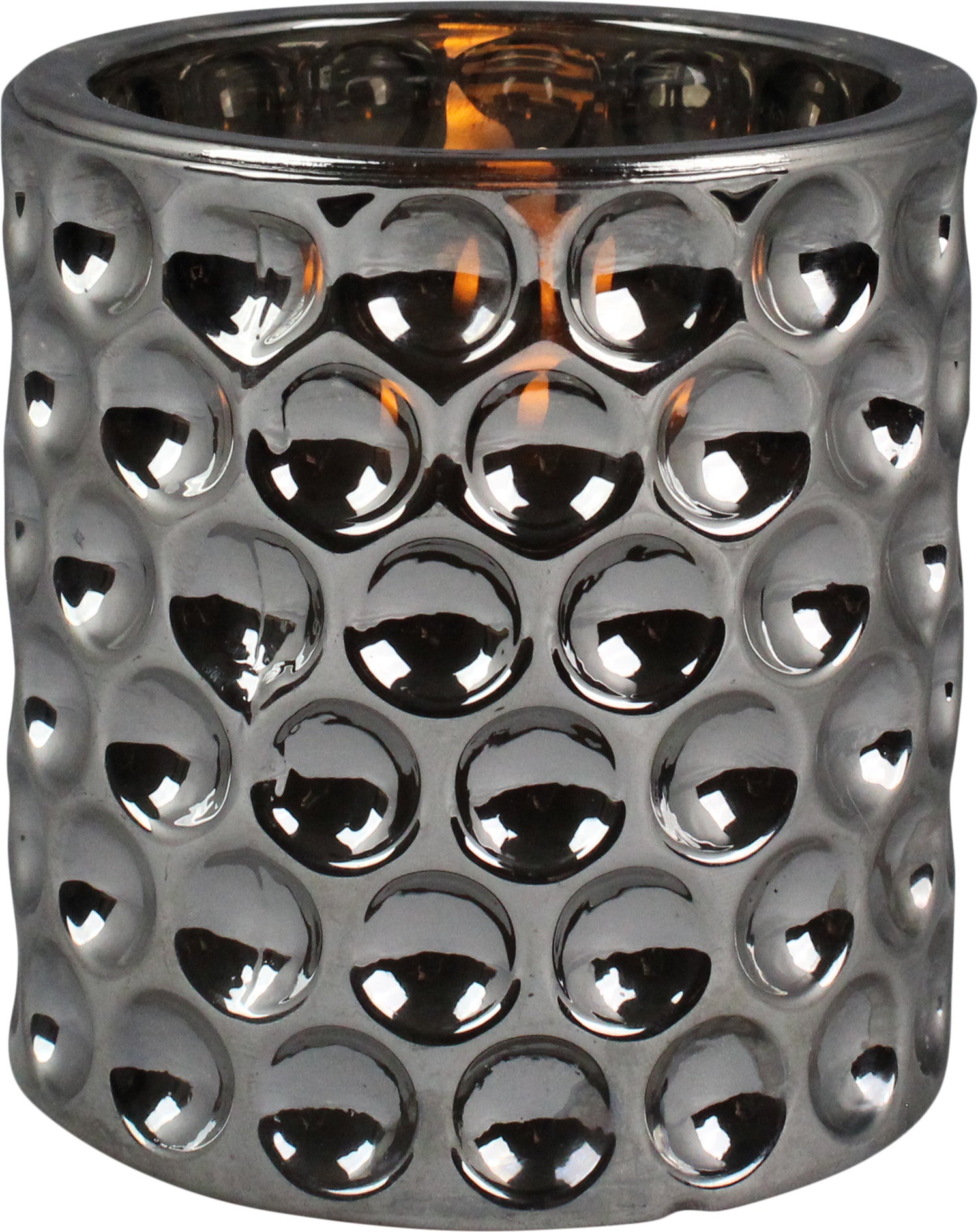 Peha Magic LED kaars in glas Jacob zilver D 9 H 9,6 cm