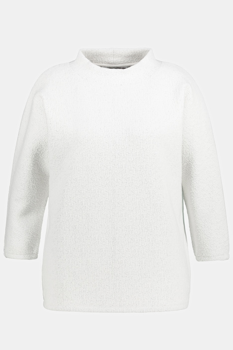 Sweatshirt, Oversized, Stehkragen, 3/4-Fledermausarm