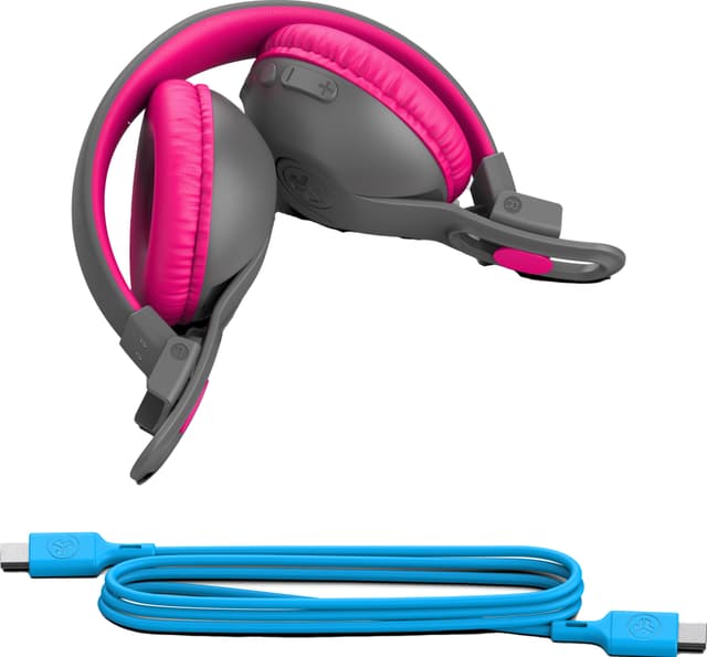 JLab JBuddies Studio 2 KIDS trådløse on-ear høretelefoner (grå/pink)