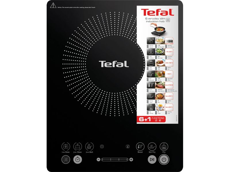 Tefal Induktionskochplatte Everyday Slim IH2108 2100 W Mobile Einzelkochplatte