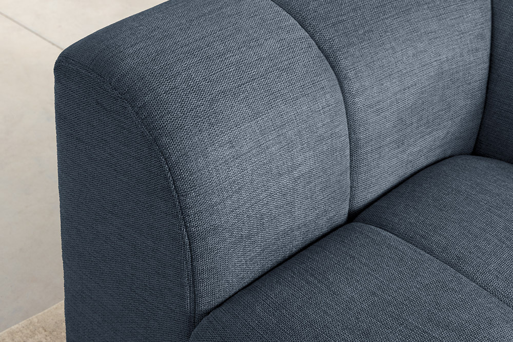 Modernes Ecksofa CITY 240cm blau Strukturstoff 3-Sitzer Couch inkl. Kissen