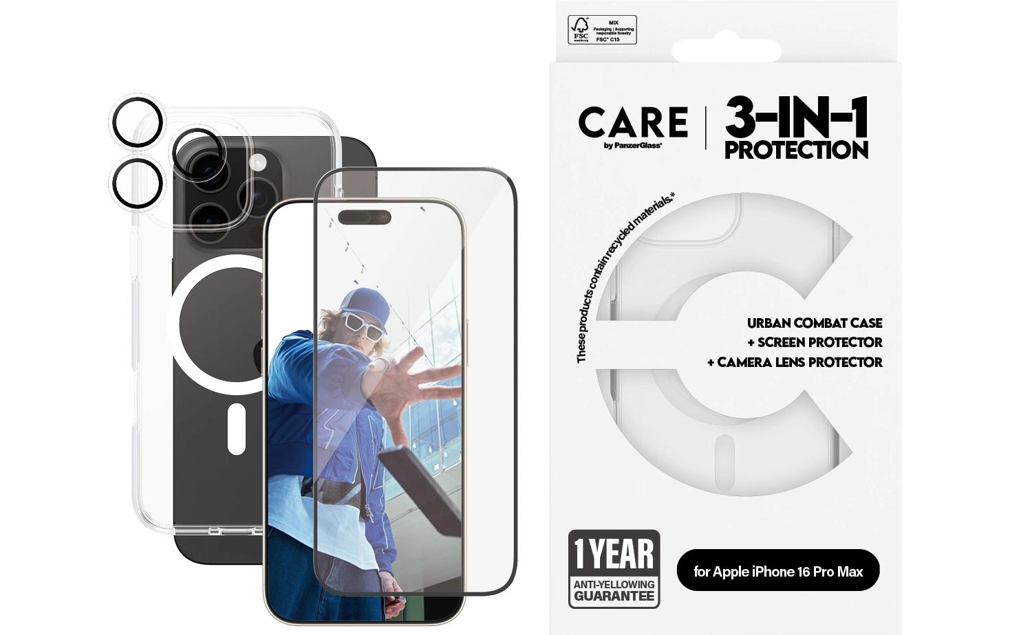 B1340+2864+1286PanzerGlass B1340+2864+1286 Display-/Rückseitenschutz für Smartphones Klare Bildschirmschutzfolie Apple 1 Stück(e)