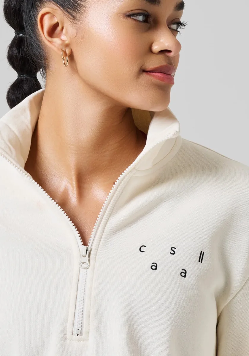Casall Comfy Half Zip Sweater Off White