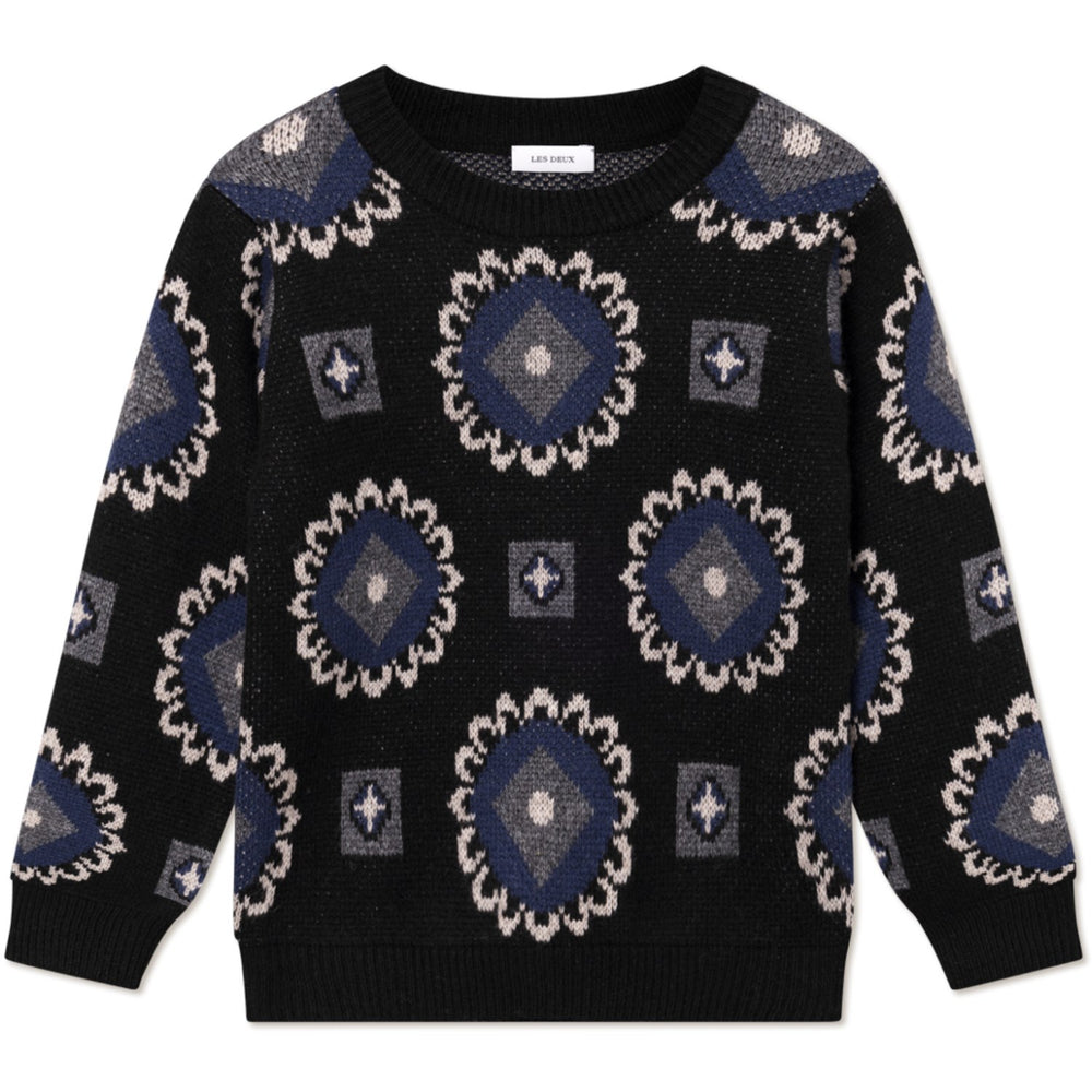 Køb Les Deux Kids Black/Blueprint Aro Paisley Roundneck Kids