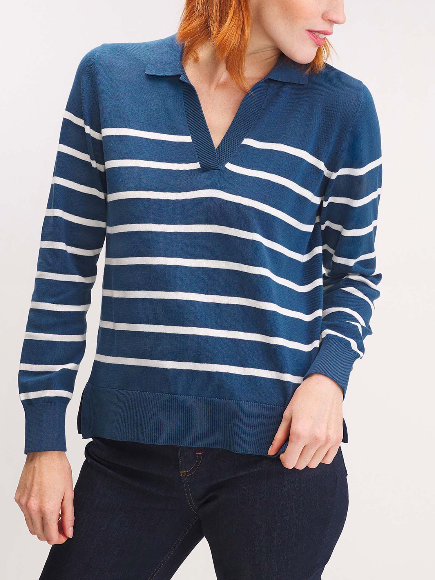 Pull Femme Marinière Tricot Coton Marine