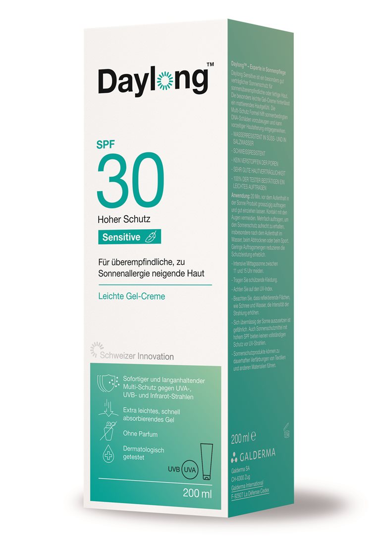 DAYLONG Sensitive Gel-Creme<br>200 ml, Tube, Gel Creme, SPF30