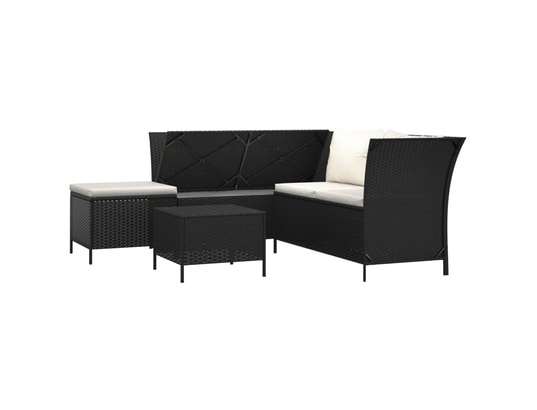 LES TENDANCES - Salon extérieur Salon de jardin-noir-5 places-110x58x72-492261