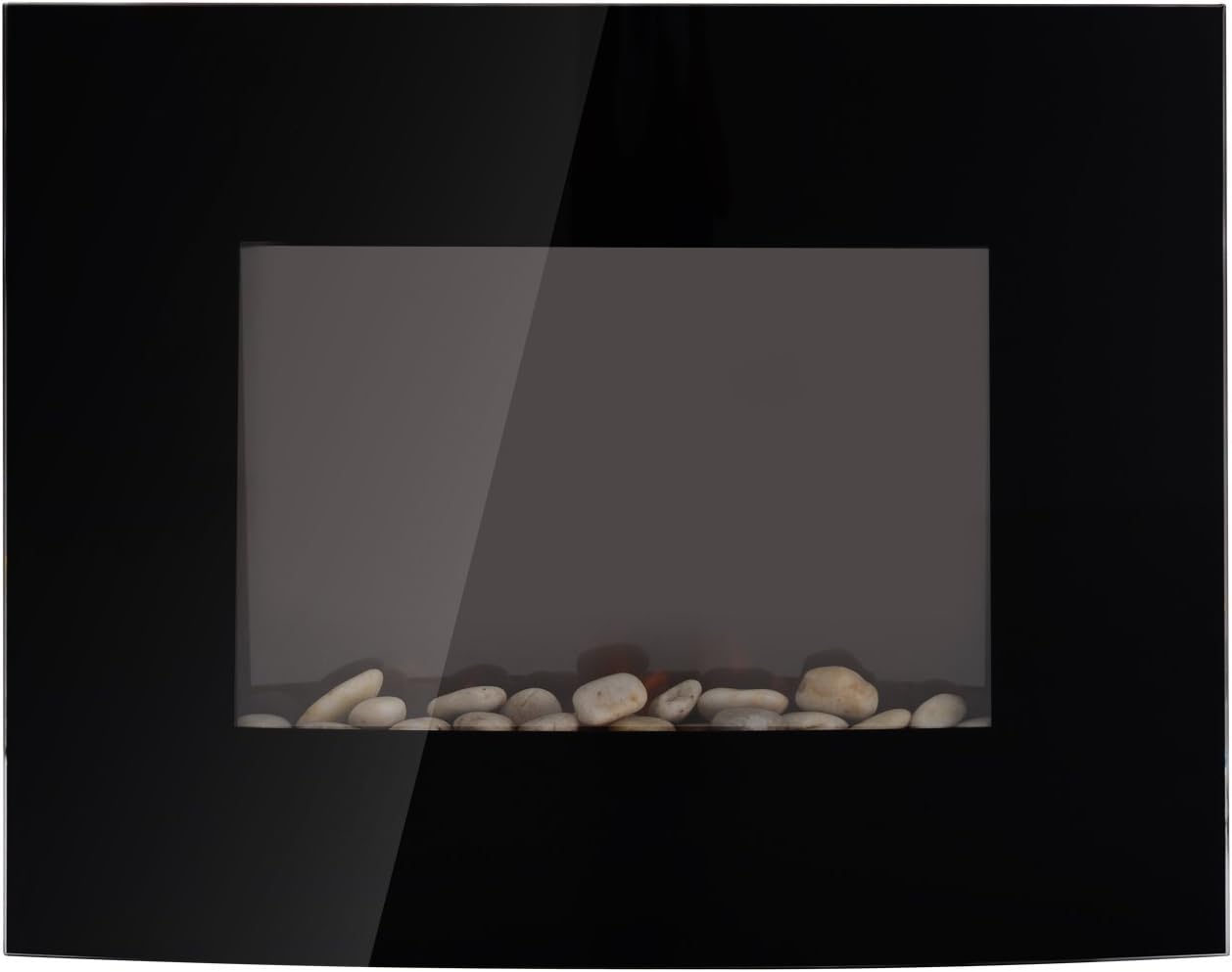 HOMCOM Elektrokamin Kamin Kaminofen Elektrischer 2 Leistungsstufen einstellbar 900/1800 W LED 65 x 11,4 x 52 cm Edelstahl Schwarz